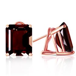 ALARRI 14 Carat 14K Solid Rose Gold Octagon Garnet Earrings