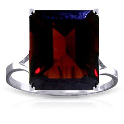 ALARRI 7 CTW 14K Solid White Gold Ring Natural Octagon Garnet