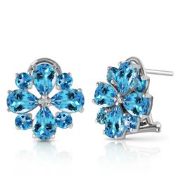 ALARRI 4.85 CTW 14K Solid White Gold Renowned Blue Topaz Earrings