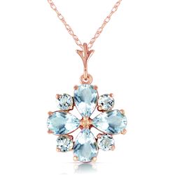 ALARRI 2.43 Carat 14K Solid Rose Gold Passion Aquamarine Necklace