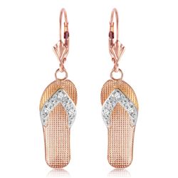 ALARRI 0.04 Carat 14K Solid Rose Gold Shoes Leverback Earrings Diamond