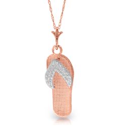 ALARRI 14K Solid Rose Gold Shoe Necklace