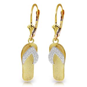 ALARRI 14K Solid Gold Shoes Leverback Earrings