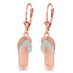 ALARRI 14K Solid Rose Gold Shoes Leverback Earrings