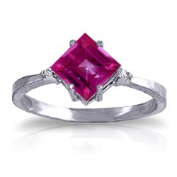 ALARRI 1.77 Carat 14K Solid White Gold Morning Song Pink Topaz Diamond Ring