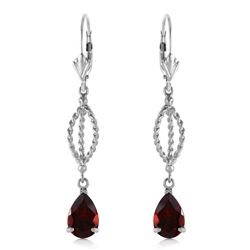 ALARRI 3 Carat 14K Solid White Gold Tonight She Lies Garnet Earrings