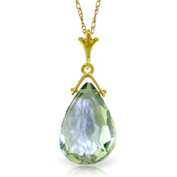 ALARRI 5.1 Carat 14K Solid Gold Necklace Briolette Green Amethyst