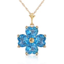 ALARRI 3.8 Carat 14K Solid Gold Catch Me Blue Topaz Necklace