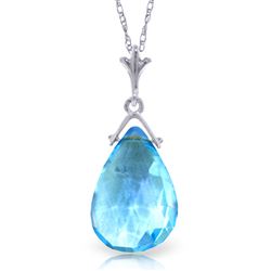 ALARRI 5.1 CTW 14K Solid White Gold Sea Fragrance Blue Topaz Necklace