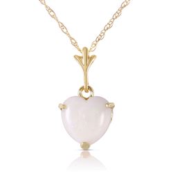 ALARRI 0.65 Carat 14K Solid Gold Necklace Natural Heart Opal