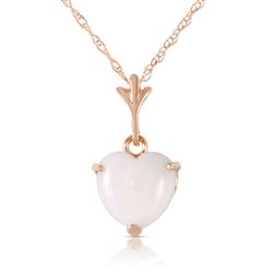 ALARRI 0.65 Carat 14K Solid Rose Gold Necklace Natural Heart Opal