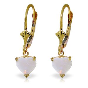 ALARRI 1.3 Carat 14K Solid Gold Leverback Earrings Natural Opal