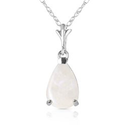 ALARRI 0.77 Carat 14K Solid White Gold Necklace Natural Opal