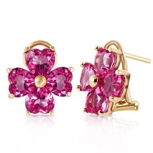 ALARRI 7.6 Carat 14K Solid Gold French Clips Earrings Natural Pink Topaz