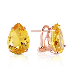 ALARRI 10 CTW 14K Solid Rose Gold Pear Shape Citrine Earrings