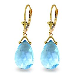 ALARRI 10.2 Carat 14K Solid Gold Fortune Blue Topaz Earrings