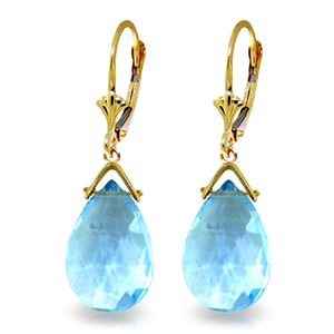 ALARRI 10.2 Carat 14K Solid Gold Fortune Blue Topaz Earrings