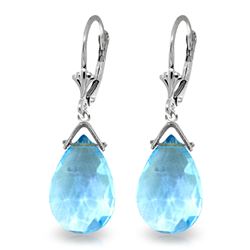 ALARRI 10.2 Carat 14K Solid White Gold Clarifying Sight Blue Topaz Earrings