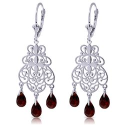 ALARRI 3.75 Carat 14K Solid White Gold Pathways Garnet Earrings