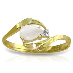 ALARRI 0.26 Carat 14K Solid Gold Ring Natural Diamond Opal