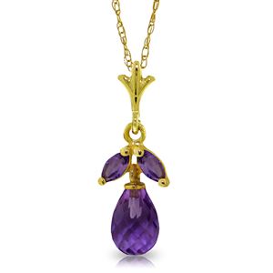 ALARRI 1.7 Carat 14K Solid Gold Ease Into Love Amethyst Necklace