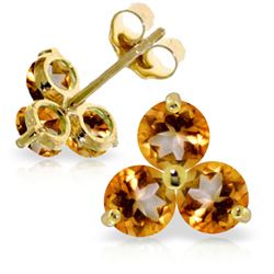 ALARRI 1.5 Carat 14K Solid Gold Summer Is Sister Citrine Earrings