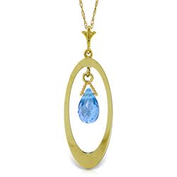 ALARRI 0.7 Carat 14K Solid Gold Hypnotize Blue Topaz Necklace