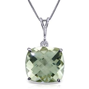 ALARRI 3.6 CTW 14K Solid White Gold Necklace Natural Checkerboard Cut Green Amethyst
