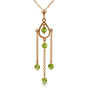 ALARRI 14K Solid Rose Gold Necklace w/ Natural Peridots