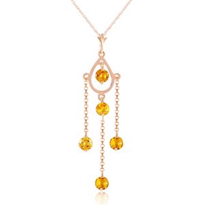 ALARRI 14K Solid Rose Gold Necklace w/ Natural Citrines