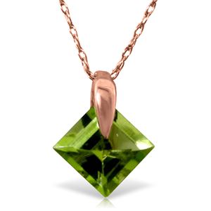 ALARRI 14K Solid Rose Gold Necklace w/ Natural Peridot