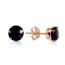 ALARRI 1 Carat 14K Solid Rose Gold Stud Earrings 1.0 Carat Natural Black Diamond