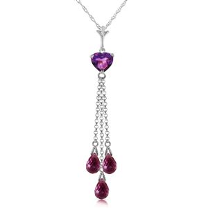 ALARRI 4.75 CTW 14K Solid White Gold Much Tenderness Amethyst Necklace