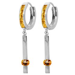 ALARRI 1.35 Carat 14K Solid White Gold Light As Light Citrine Earrings