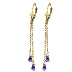 ALARRI 2.5 Carat 14K Solid Gold Wink Amethyst Briolette Earrings