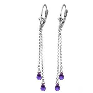 ALARRI 2.5 CTW 14K Solid White Gold Which Path To Choose Amethyst Earrings