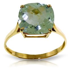 ALARRI 3.6 Carat 14K Solid Gold Cabaret Green Amethyst Ring