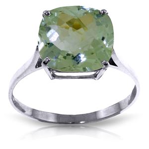 ALARRI 3.6 CTW 14K Solid White Gold Hymne L'amour Green Amethyst Ring