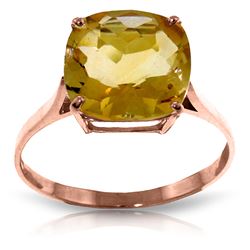 ALARRI 3.6 Carat 14K Solid Rose Gold Ring Natural Checkerboard Cut Citrine