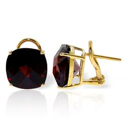 ALARRI 9 Carat 14K Solid Gold French Clips Earrings Checkerboard Garnet