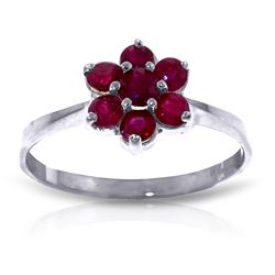 ALARRI 0.66 Carat 14K Solid White Gold Rekindle Ruby Ring