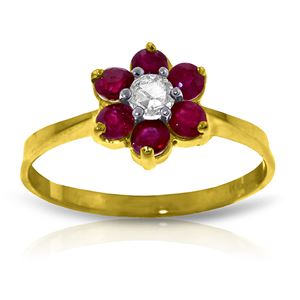 ALARRI 0.5 Carat 14K Solid Gold Offering Reassurance Ruby Diamond Ring