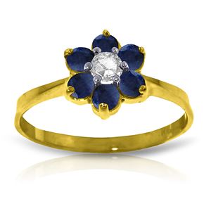 ALARRI 0.5 CTW 14K Solid Gold Can't Dictate Love Sapphire Diamond Ring