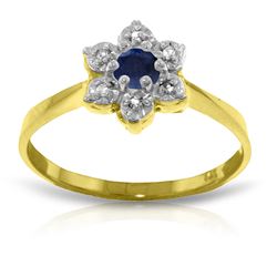 ALARRI 0.19 Carat 14K Solid Gold Lorraine Sapphire Diamond Ring