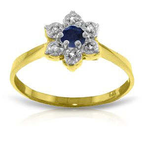 ALARRI 0.19 Carat 14K Solid Gold Lorraine Sapphire Diamond Ring
