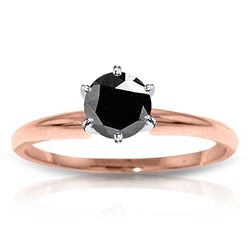 ALARRI 14K Solid Rose Gold Solitaire Ring w/ 0.50 Carat Black Diamond
