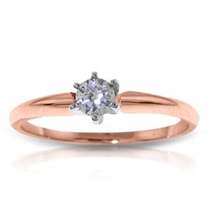 ALARRI 14K Solid Rose Gold Solitaire Ring w/ 0.15 Carat Natural Diamond