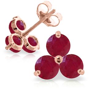 ALARRI 1.5 Carat 14K Solid Rose Gold Joelle Ruby Stud Earrings