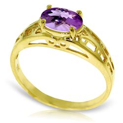 ALARRI 1.15 Carat 14K Solid Gold Filigree Ring Natural Purple Amethyst