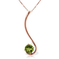 ALARRI 14K Solid Rose Gold Necklace w/ Natural Peridot